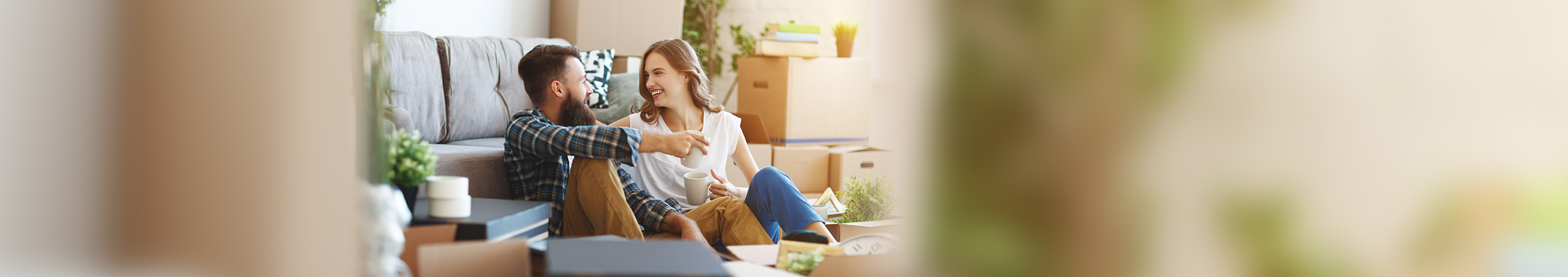 Couple with boxes