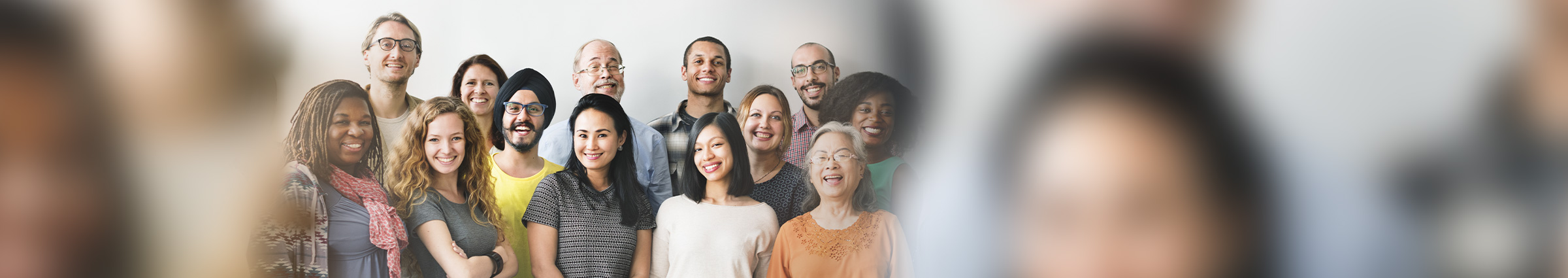 Group of diverse people smiling