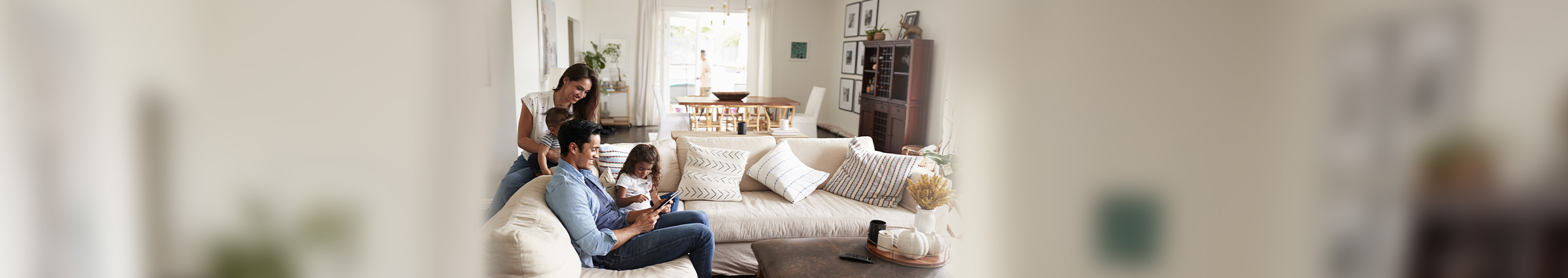 Family in living room