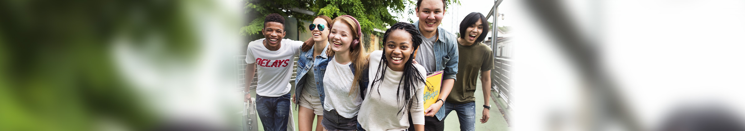 Group of diverse teens