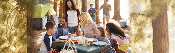 Friends camping