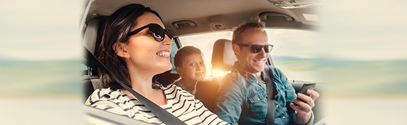 Family in a car