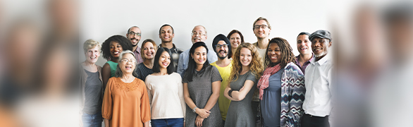 Group of diverse people smiling