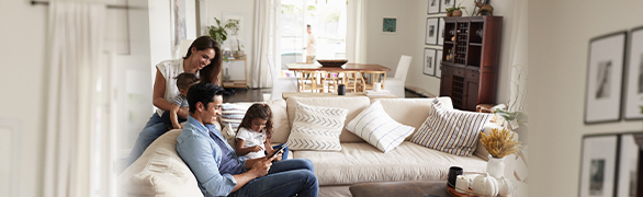 Family in living room