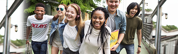 Group of diverse teens