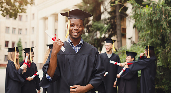 Man in cap and gown